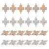 CHGCRAFT 48Pcs 2 Colors Alloy Crystal Rhinestone Connector Charms FIND-CA0005-43-1