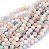 Round Natural Morganite Beads Strands G-F222-35-8mm-1