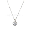 Crystal Rhinestone Heart Pendant Necklace with Cable Chains NJEW-FZ00017-5