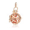 Golden Plated Brass Hollow Round Cage Pendants KK-J246-05G-1