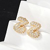 Brass Micro Pave Cubic Zirconia Stud Earrings EJEW-Z091-04G-Z-4