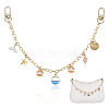 Ocean Theme Alloy Blue Enamel Starfish Shell Shape Charm Brass Decorative Chains HJEW-ME00054-1