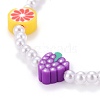 Polymer Clay Fruit Beaded Necklaces NJEW-JN03359-2