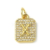 Rack Plating Brass Micro Pave Clear Cubic Zirconia Charms KK-G501-01X-G-1