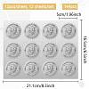 12 Sheets PET Adhesive Wax Seal Stickers DIY-WH0524-003-2