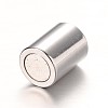 Tarnish Resistant Textured 304 Stainless Steel Column Magnetic Clasps with Glue-in Ends STAS-I045-11P-3