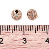 Round Brass Micro Pave Cubic Zirconia Beads ZIRC-N016-01RG-4MM-3