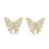 Brass Micro Pave Clear Cubic Zirconia Studs Earring for Women EJEW-S217-C02-1