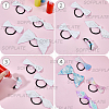 12Pcs 4 Styles Bowknot Cotton Elastic Hair Ties OHAR-SP0001-09-5