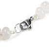 Natural White Agate Rondelle Graduated Beaded Necklaces for Women Men NJEW-K388-02W-3