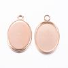 Ion Plating(IP) 304 Stainless Steel Pendant Cabochon Settings STAS-H383-12RG-2