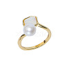 Natural Freshwater Pearl with Natural Shell Cuff Rings WGACE42-03-2