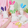 BENECREAT 5Pcs 5 Colors Easter Rabbit Ear Linen Cloth Storage Pouches ABAG-BC0001-61-3