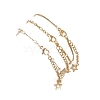 Round ABS Imitation Pearl Beaded Chains & 304 Stainless Steel Cable Chains Stackable Bracelets for Women BJEW-JB12452-02-5
