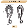 3Pcs Alloy S-Hook Clasps FIND-CP0003-47AS-2