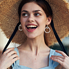 4 Sets 4 Style Tibetan Style Alloy Geometry Dangle Earrings for Women EJEW-AN0003-86-6