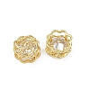 Brass Micro Pave Cubic Zirconia Beads KK-C093-08G-01-2