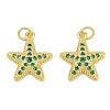 Brass Micro Pave Cubic Zirconia Pendants KK-D005-06E-G-1
