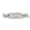 Paperclip Rack Plating Brass Micro Pave Clear Cubic Zirconia Fold Over Clasps KK-A225-08P-1