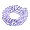 Transparent Electroplate Glass Beads Strands EGLA-Q132-6MM-01A-15-2