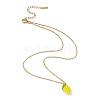 Glass Seed Beaded Lemon Pendant Necklace with 304 Stainless Steel Cable Chains NJEW-MZ00022-3