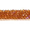 Transparent Electroplate Glass Beads Strands GLAA-F029-4mm-D28-1