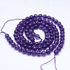 Natural Amethyst Round Bead Strands G-M212-4mm-02B-2