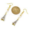 Alloy Enamel Eiffel Tower Dangle Earrings with Imitation Pearl Beaded EJEW-JE05422-02-2