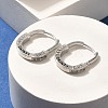 Brass Cubic Zirconia Hoop Earrings EJEW-M048-07P-2