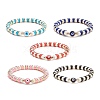 5Pcs 5 Colors Synthetic Hematite & Polymer Clay Heishi Beads Stretch Bracelets Set BJEW-SZ0002-05-1
