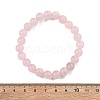 Natural Rose Quartz Bead Stretch Bracelets BJEW-K212-B-045-5