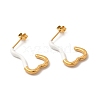 Vacuum Plating 304 Stainless Steel Heart Stud Earrings for Women EJEW-P219-05G-1