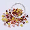 5 Colors Spray Painted & Baking Paint Crackle Glass Beads CCG-X0010-12-8mm-1