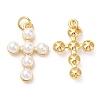 Brass Plastic Imitation Pearls Pendants X-KK-Q775-23G-1