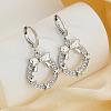 Elegant Brass Clear Cubic Zirconia Bowknot Hoop Earrings UQ7688-5