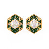 Brass Micro Pave Clear Cubic Zirconia Stud Earrings EJEW-S210-016E-NR-1
