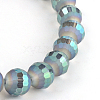 Faceted Round Electroplate Glass Bead Strands EGLA-S130-10mm-04-1