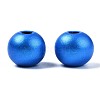 Painted Natural Wood European Beads WOOD-XCP0001-93-4