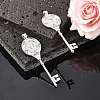 Tibetan Style Alloy Key Pendant Cabochon Bezel Settings PALLOY-J494-51AS-6