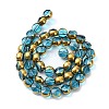 Half Plated Electroplate Transparent Glass Beads Strands EGLA-E060-02A-HP01-2