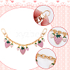 2Pcs Alloy Enamel Pink and Plum Strawberry Charm Cable Chain Bag Decorative Chains HJEW-BBC0001-30-5