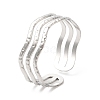 Non-Tarnish 304 Stainless Steel Wave Open Cuff Bangles BJEW-L682-008P-3