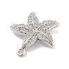 Brass Pave Clear Cubic Zirconia Pendants KK-Z061-09P-01-2