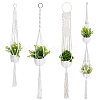 4Pcs 4 Styles Cotton Weaving Rope Wall-Mounted Basket AJEW-OC0015-28-1