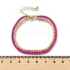 Brass Beaded Double Strand Bracelets BJEW-U040-02G-01-5