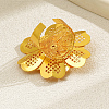 Elegant Flower Iron Open Cuff Ring for Women's Wedding Dress Accessories TU2718-4