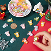 100Pcs Christmas Reindeer Transparent Resin Cabochons RESI-SC0005-58-3