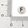 925 Sterling Silver Flat Round with Letter Beads STER-G044-01AS-F-3