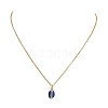 Alloy Enamel Shell Shape Pendant 304 Stainless Steel Cable Chain Necklaces for Women NJEW-JN05421-3