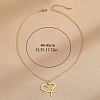 304 Stainless Steel Heart Initial Pendant Necklaces for Women Men FS-WG51A4F-26-2